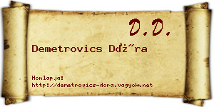 Demetrovics Dóra névjegykártya