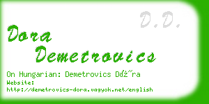 dora demetrovics business card